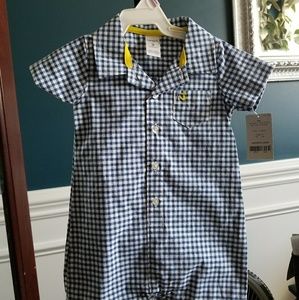 Carter's Boy checkered one piece rompet